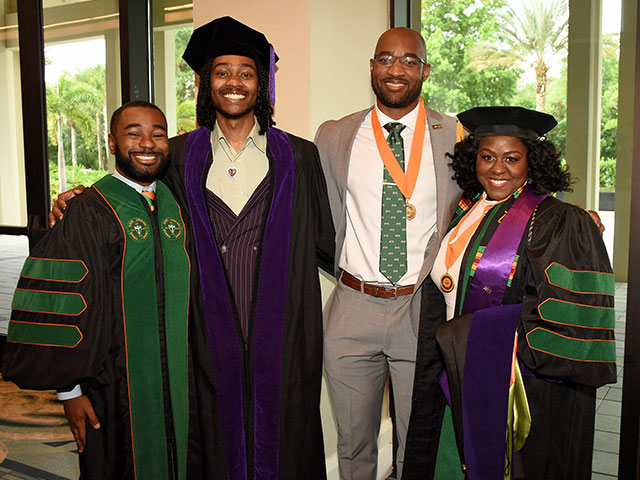 Law student alumni at hooding ceremony