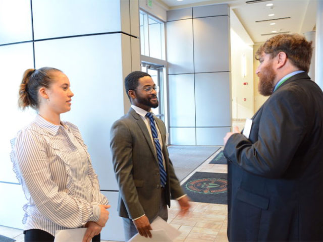 FAMU law students discussing careers